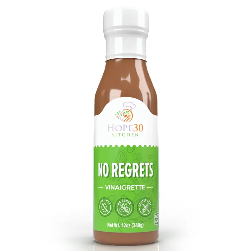 Hope30 Kitchen No Regrets Vinaigrette Sugar Free Oil Free Salad Dressing & Marinade 12 oz Bottle US Made
