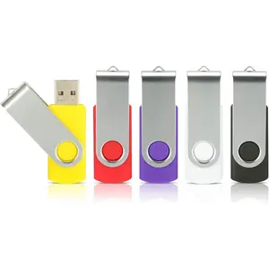 8GB Flash Drives 5 Pack,  USB Flash Drive USB 2.0 Thumb Drive Swivel Memory Stick U Disk Jump Drive Zip Drive with Led  (5 Mixed Colors: Black Red  Yellow White, 8G)