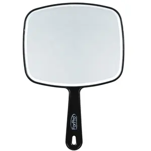 Forpro Professional Collection Premium Hand Mirror with Handle, 6.3" W X 9.6" L, Multi-Purpose Handheld Mirror with Distortion-Free Reflection, Black TNG Worldwide