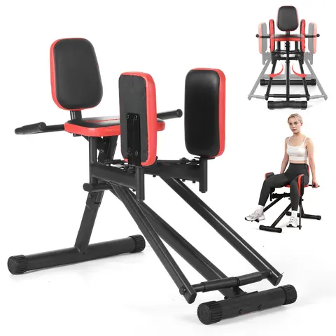 WARMOUNTS Hip Abductor Machine - Women's Home Training Equipment, At Home Gym Accessory with Leather Seat, Thigh Hip Strengtheners, 100 lb Resistance, Adjustable Resistance for Glute & Leg Workouts