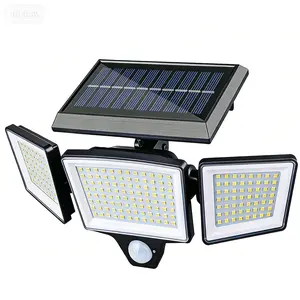 easter sale 1PC/2PC waterproof patio lighting , solar outdoor light, 2500LM 208 LED safety light, 3-head motion sensor light, 270° wide-angle floodlight patio wall light, 3 modes, Christmas decoration clearance sale, suitable for outdoor lighting