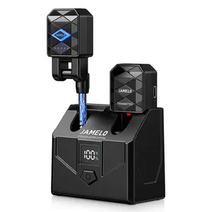 JAMELO WS-200 Wireless Guitar System with Charging Case, Guitar Transmitter Receiver with 4 Channels, 15H Playtime, Rechargeable Guitar Bass Jack Lead 4 Channels & 220° Rotatable for Electric Instruments