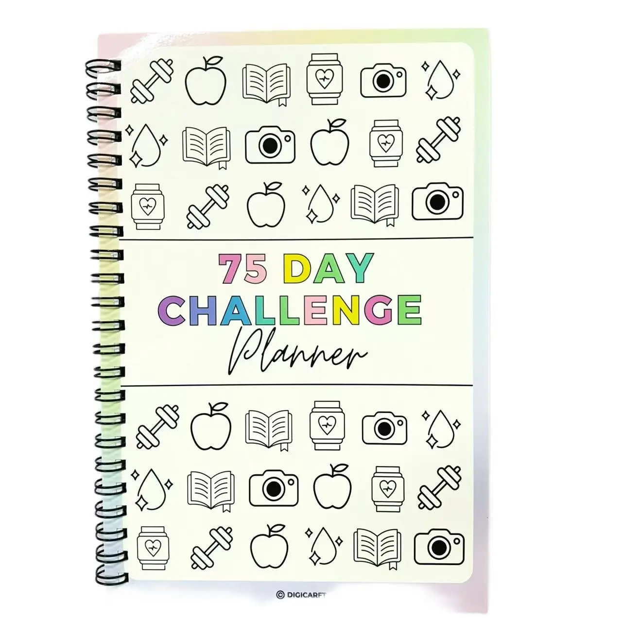 75 Day Challenge Plan Notebook, Spiral Bound Planner, Productivity Planner, Motivational Journal for Goal Setting & Tracking, Perfect for Fitness & Personal Development