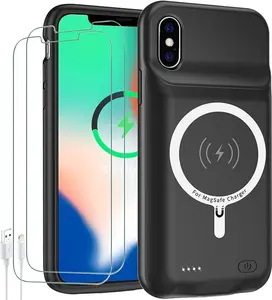 Battery Case for iPhone X/XS, Upgraded 10000mAh High Capacity Rechargeable Portable Extended Charger Case Wireless Charging Compatible with iPhone X/XS/10 (5.8 inch) Charging Case & Carplay (Black)