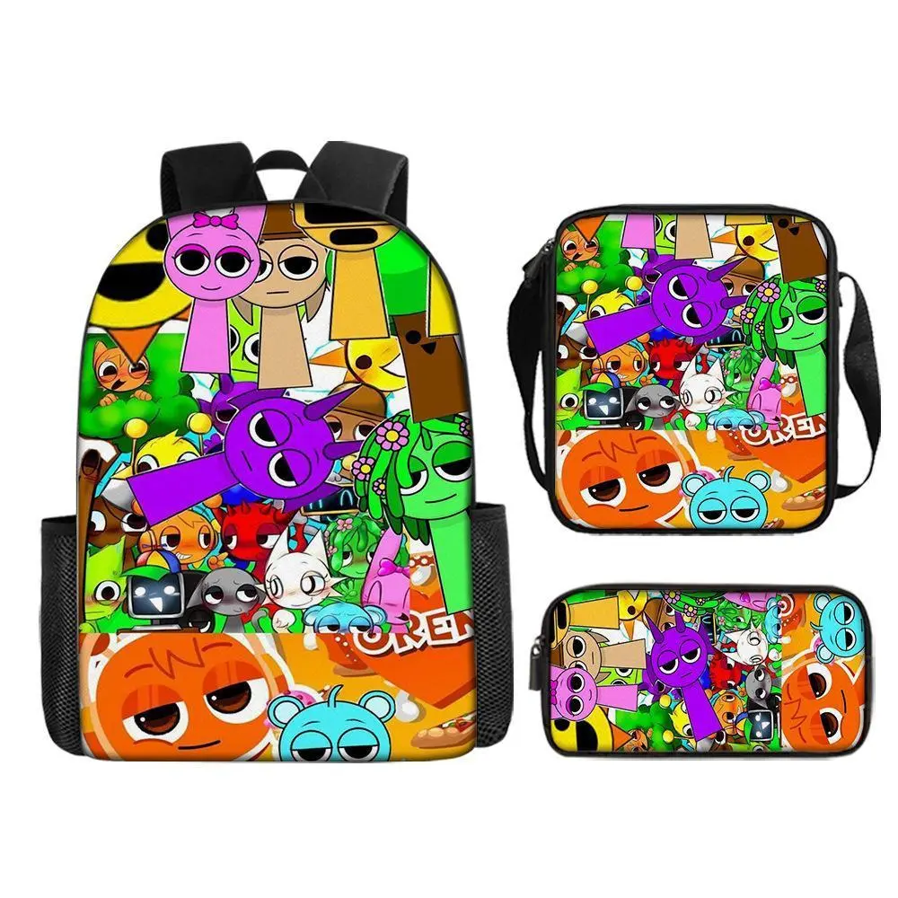 Sprunki 14 Anime Backpack for WomenMenTeens, Day Packs Knapsacks Casual Backpacks Gift for Gym Travel Camping Outdoor Work Business