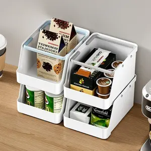 Multifunctional Plastic Storage Box, Space Saving, Ideal for Kitchen, Bathroom, Food Storage, Countertop, Cabinet Underneath, Easy Assembly