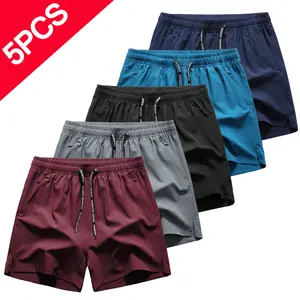 Summer Men's Ice Silk Quick-dry Shorts with Zippered Pockets  Running Shorts for Beach & Outdoor Wear Comfortable and breathable sportswear 2000s outfits pantalones para hombre Daily wear Plain Fit polyester
