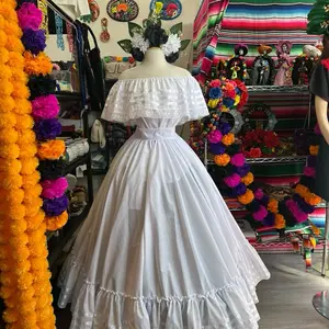 Vibrant Día de los Muertos Mexican Skirt – Handcrafted Folk Art Style 3 piece