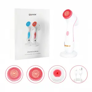 3 in 1 Electric Facial Cleanser, Rechargeable Household Multifunctional Waterproof Massage Beauty Instrument, Facial Care Instrument, Portable Facial Cleanser for Women， Ideal Christmas/Birthday Gift