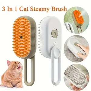 Cat steam massage comb, suitable for both dry and wet use, detachable comb, 360° rotation, pet-safe material, dual-purpose comb for dry and wet use, lightweight design, bristles, grooming comb, for household pet care