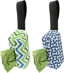 Dog Poop Bag Holder for Leash, 2 Pack Dog Poop Bag Dispenser, Sturdy and Guaranteed Leakproof Poop Bag Holders for Leashes, Dog Waste Bag Holder, Unscented, 2 Dispenser and Bags By PobbY