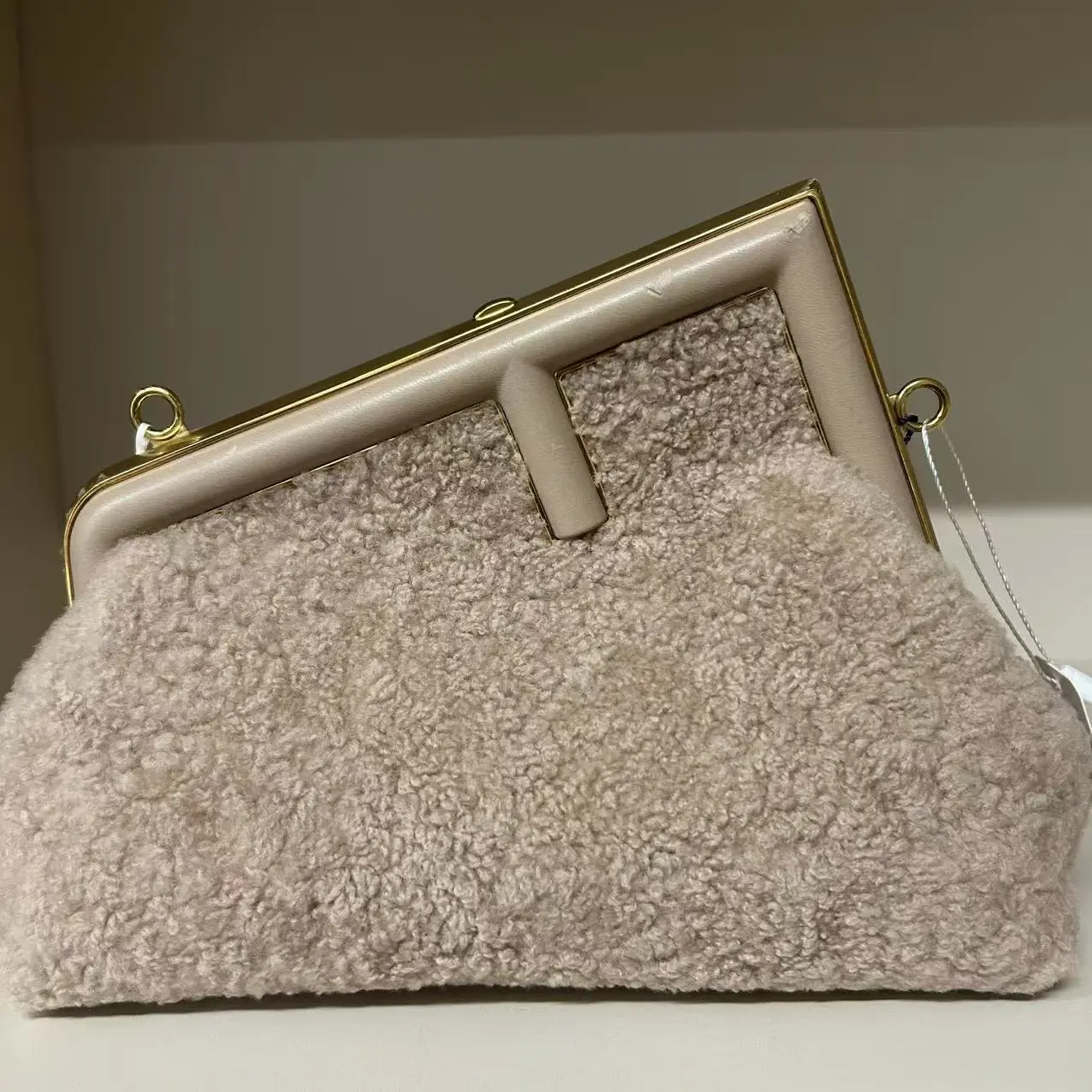 Pre-owned FENDI Shearling First Bag