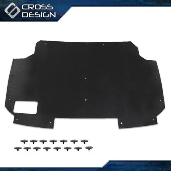 CROSSDESIGN High Quality Hood Insulation Pad with Clips, Fit for 1987-1991 Ford F-150, F250, F350, Bronco, with Limited Life Guarantee