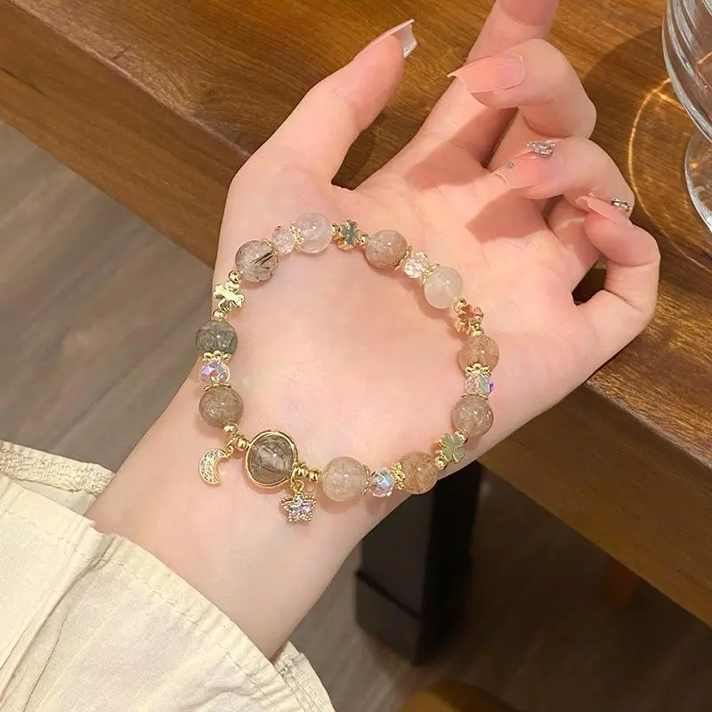 New Golden Crystal Lucky Nafu Citrine Bracelet Pixiu swallowing Beast Wealth Little Overlord Fortune Stone Hand String New Golden Crystal Lucky Nafu Citrine Bracelet Pixiu swallowing Beast Wealth Little Overlord Fortune Stone Hand String