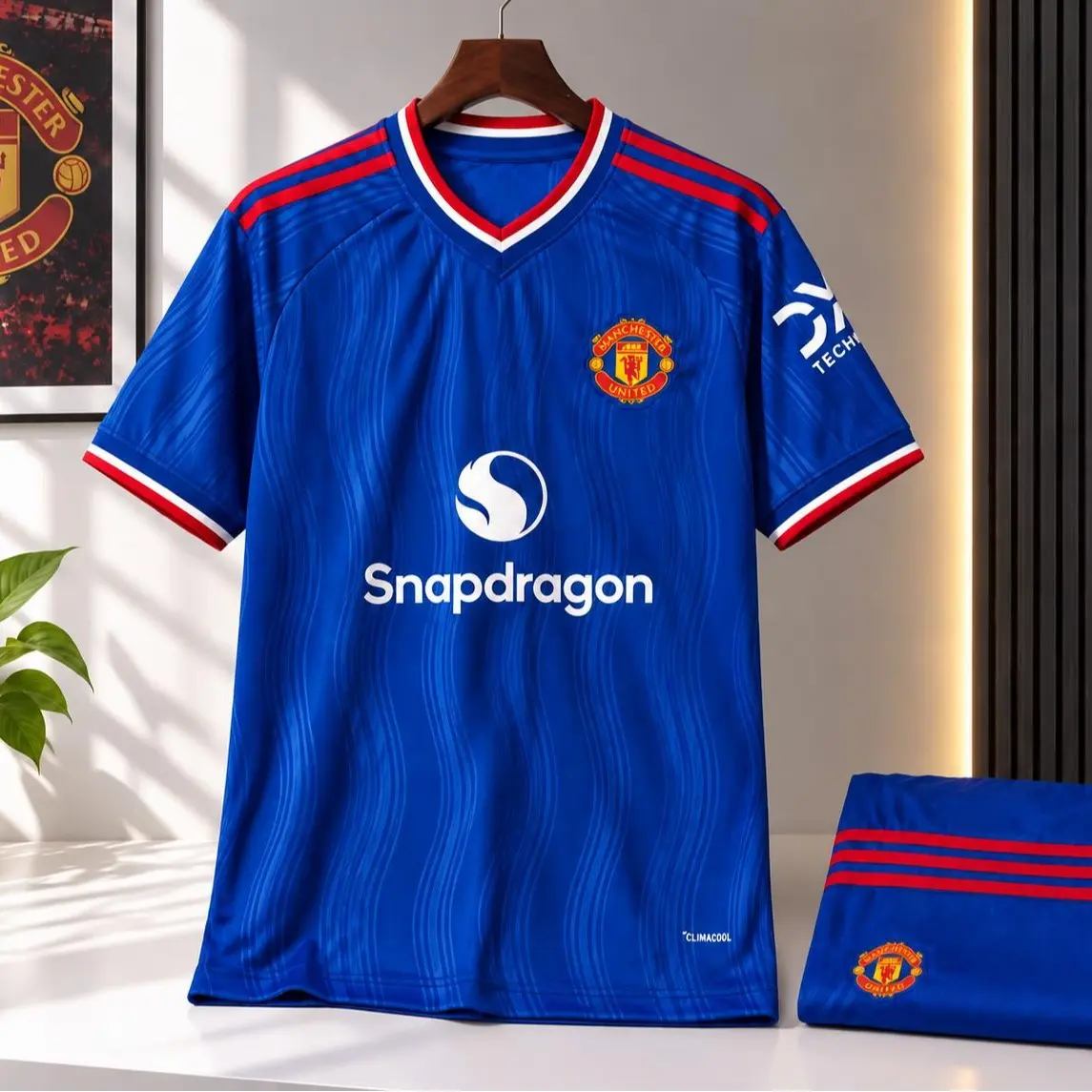 2025/26 Blue Soccer Kit Quick Dry Football Jersey and Shorts Combo (Have logo)