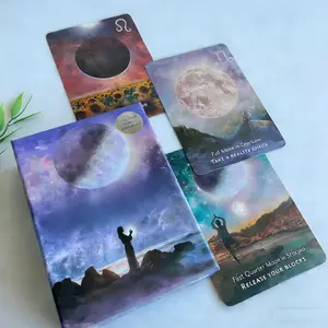 Moonology Manifestation Oracle Cards Deck with Guidebook Moon Phase Astrology Zodiac Ritual Divination Tool for Spiritual Growth Law of Attraction Meditation Aesthetic Celestial Art Altar Supplies Gift for Beginners Daily Insight and Reflection Set outdoo