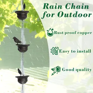 Iron Art Custom Bird Shape Rain Chain, Hanging Garden Villa Decoration, Replacement Drain Pipe, New Design, Outdoor Decorative Accessory