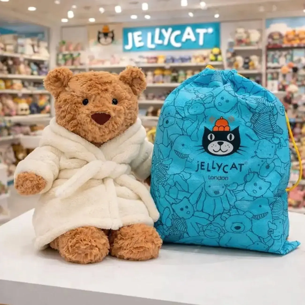 Jellycat Bartholomew Bear Bathrobe Plush Stuffed Animal – Ultra Soft Teddy Bear in Cozy Bunny Hood Robe, Cute Collectible Gift for Kids & Adults
