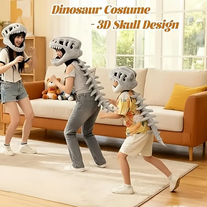 Realistic 3D Dinosaur Skeleton Costume, Perfect for Cosplay & Themed Parties, Ideal Themed Party Prop