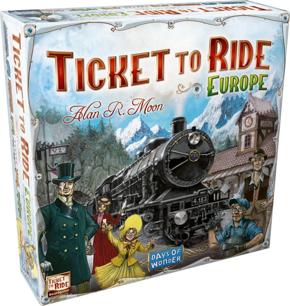 Ticket to Ride Europe Board Game Tunnels Ferries Train Stations Strategic