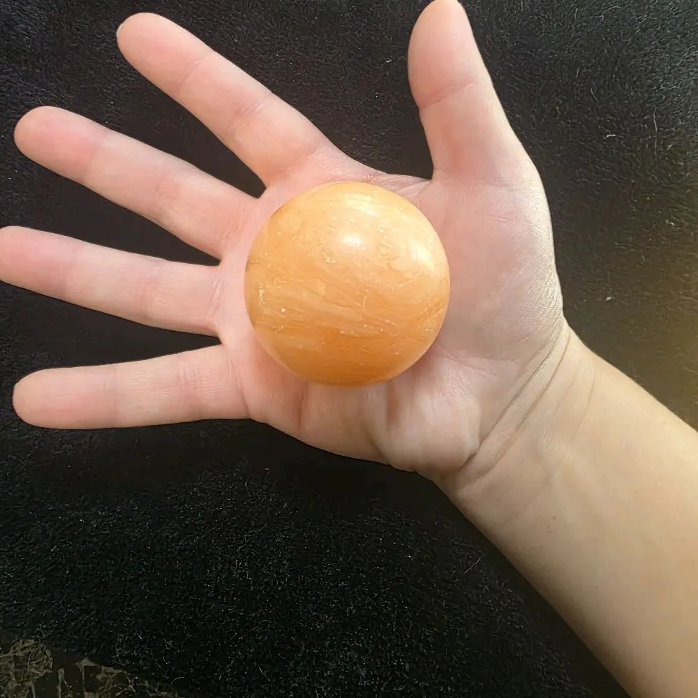 Large Orange Calcite Sphere Solar Plexus Activation Confidence & Joy Crystal