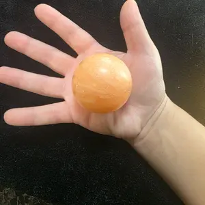 Large Orange Calcite Sphere Solar Plexus Activation Confidence & Joy Crystal
