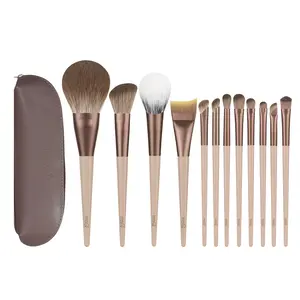 MSQ 12Pcs Mocha Makeup Brushes Set with Soft Bristles for Precise Application and Professional Makeup Look