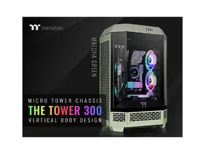 Thermaltake Tower 300 Matcha Green Micro-ATX Case; 2x140mm CT Fan Included; Support Up to 420mm Radiator; Horizontal display capable with optional Chassis Stand Kit/Optional LCD Kit; CA-1Y4-00SEWN-00