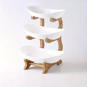 Tier Luxury Elegant Fruit Stand - Layer Fruit Bowl With Creative Candy Display - Home Snack Bread Tray For Living Room, Space-Saving Design, Easy To Assemble, Halloween Gifts, Birthday Gifts, Kitchen Serving Tray For Desserts