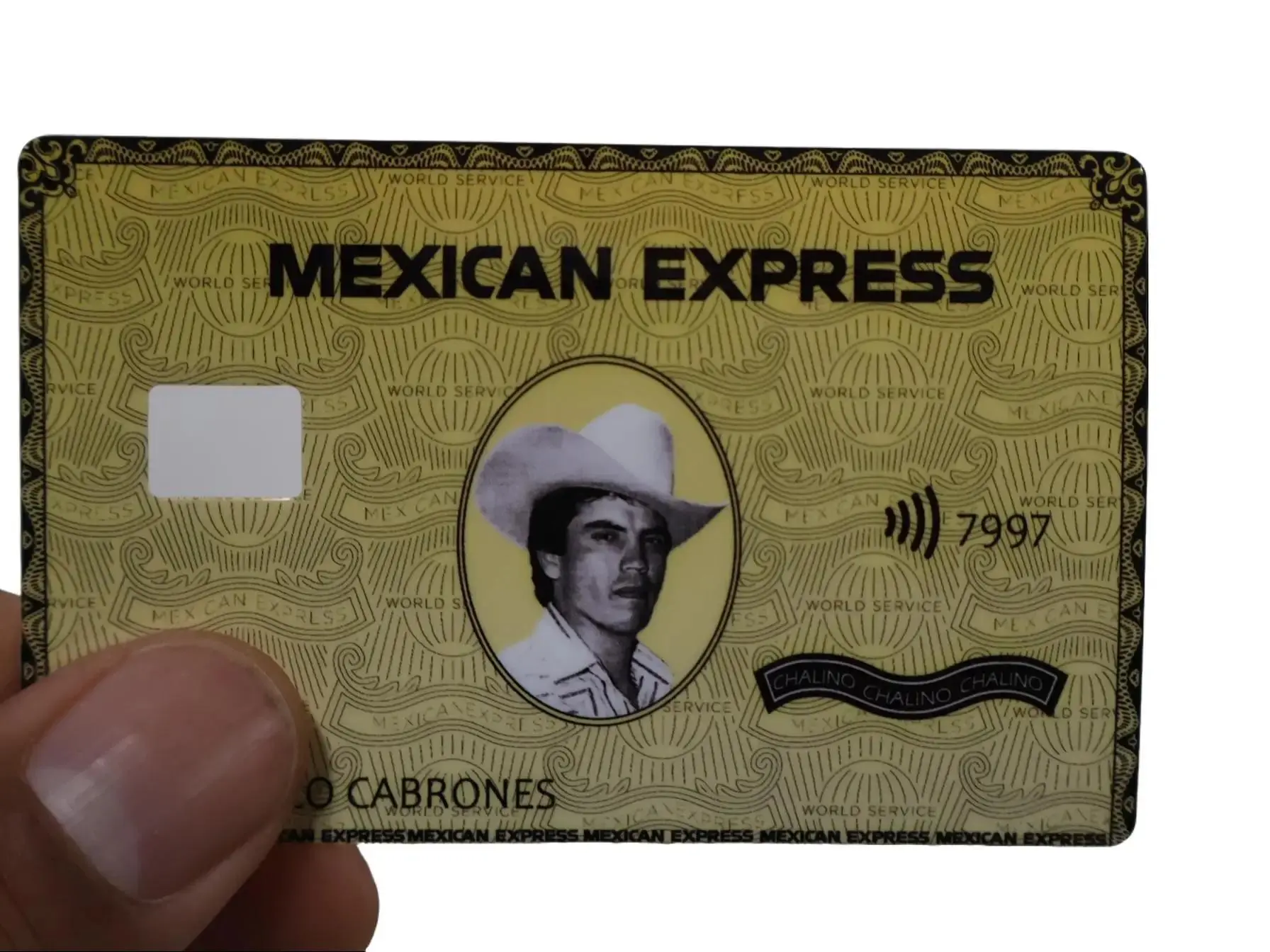 Chalino Sanchez Gold Mexican Express Debit/Credit Card Sticker-Skin Cover - Premium Vinyl, Vibrant Designs, Easy Application