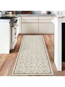 Gaomon 9x12 ft Rectangular Boho Floral Pattern Area Rug, Beige Washable Low-Pile Non-Slip Indoor Boho Runner Rug for Nursery, Living Room, Floral Pattern Rug