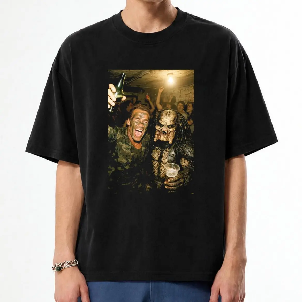 PREDATOR T-shirt, Unisex Vintage Crew Neck Regular Fit Cotton Fabric Print Menswear Casual Breathable Short Sleeve Funny T-shirts Fashion Men&Women's Top for Streetwear 091711