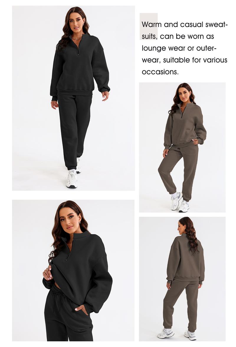 Women's quarter zip oversized sweatshirt detail