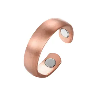 Pure Copper Magnetic Therapy Ring - Minimalist Adjustable Open Cuff Band for Arthritis Finger Pain & Joint Relief, Simple Fashion Wellness Jewelry, Meaningful Health Gift for Men and Women Daily Wear