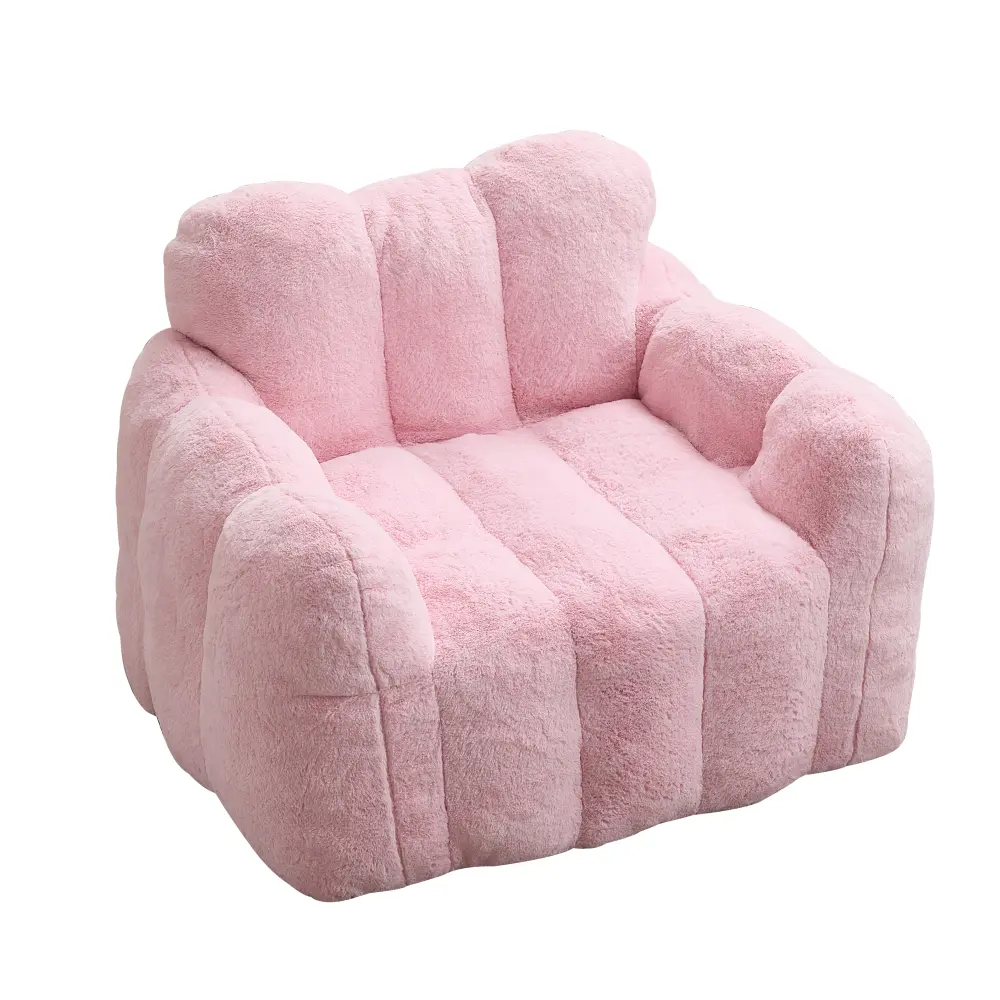 Lotus type compression sofa Adult bean bag sofa with pull ring can be easily moved without installation Suitable for various environments such as living room, bedroom, etc. Relax and enjoy life,pink