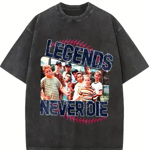 Retro Comfort 1990s Sandlot Legends Never Die Tshirt, Baseball Shirt, Baseball Squad Crew Shirts, Baseball Team Tee Top Womenswear  Casual Summer
