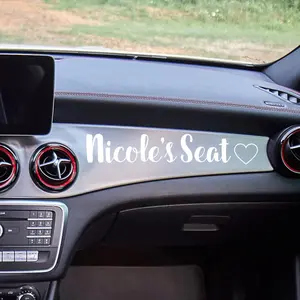 Girlfriends Name Seat Sticker for Car, Girlfriend Vinyl Name Decal, Custom Relationship Sticker, Personalized Couples Vinyl Decal