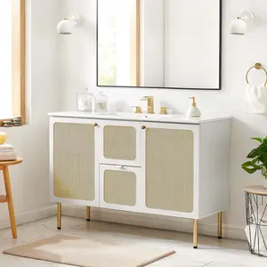 Chaucer 48" Single Sink Bathroom Vanity in White White