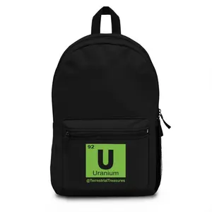 In My Element 92 Terrestrial Treasures Logo Black Backpack Uranium Glass Hunter Apparel