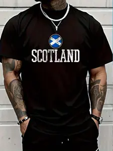 100% Cotton Scotland Scottish Flag UK National Proud Sports Soccer T-Shirt Women's Men's Graphic Tee Crew Neck summer vacation Tops
