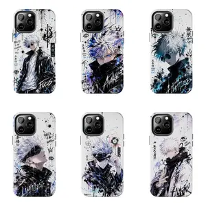 Jujutsu Kaisen Gojo Satoru Anime Case for iPhone 17-7 Pro Max Plus & Samsung Galaxy S26-S21 Ultra Plus - Limitless Six Eyes Ink Splatter Aesthetic Phone Cover unisex