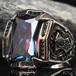 Vintage Punk Style Card Wheel New Alloy Hand Jewelry Alloy Electroplated Men's Ring special version