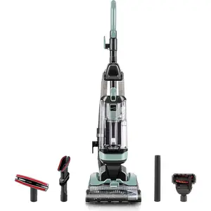 Upright Vacuum Lightweight Bagless with 4 Height Adjustment, Hair Eliminator Brushroll, Pet HandiMate & 2 Cleaning Tools Carpet Cleaner for Pet Owners