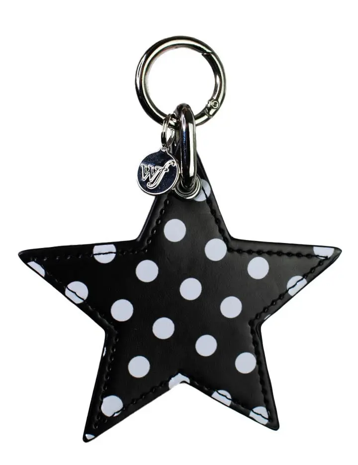 Black & White Polka Dot Star Charm | Limited Edition Trendy iPhone Charm Accessory | Dainty Cute Starry | Women Owned Small Business | Black White Polka Dot Charm | Gift For Her | Cute Attachment For Phone Case