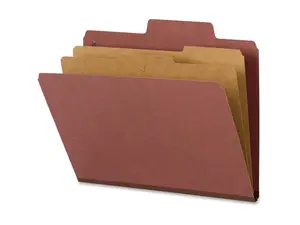 Smead SuperTab Classif. Folder w/ Div Ltr 10/BX 2" Exp RD 14070