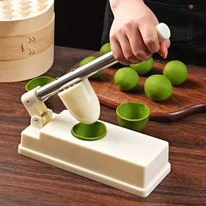 Extended Handle Heavy Duty Non-stick Dumpling Mold & Mooncake Maker Oval Dough Press ABS Material Easy Clean Kitchen Tool for Asian Desserts Pastries Comfort Grip Design Stainless Steel Components Utensils Egg