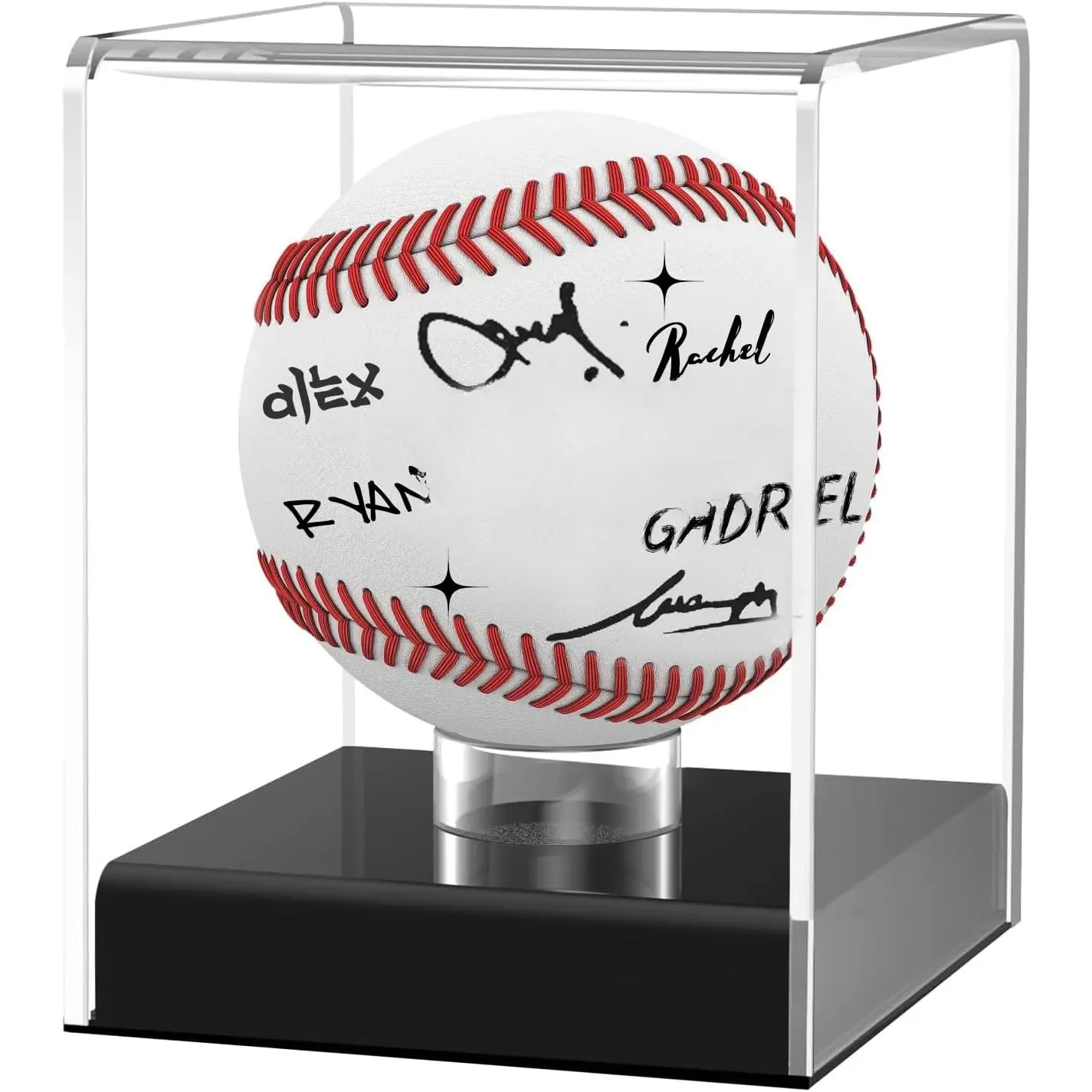 Baseball Display Case, Baseball Display Cases,UV Protected  Baseball Display Cube,Baseball Case for Autographed Baseball,Memorabilia Baseball Clear Display Case (Rounded Base)