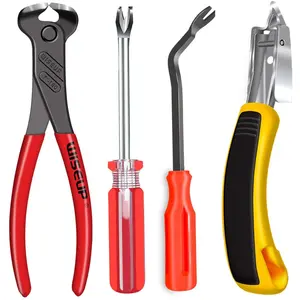 4 count Upholstery Staple Remover Tools Set Including End  Pliers Staple Puller Tack Lifter Carpet Remover Fastener Remover for Furniture Floor Wall  Photo Frame