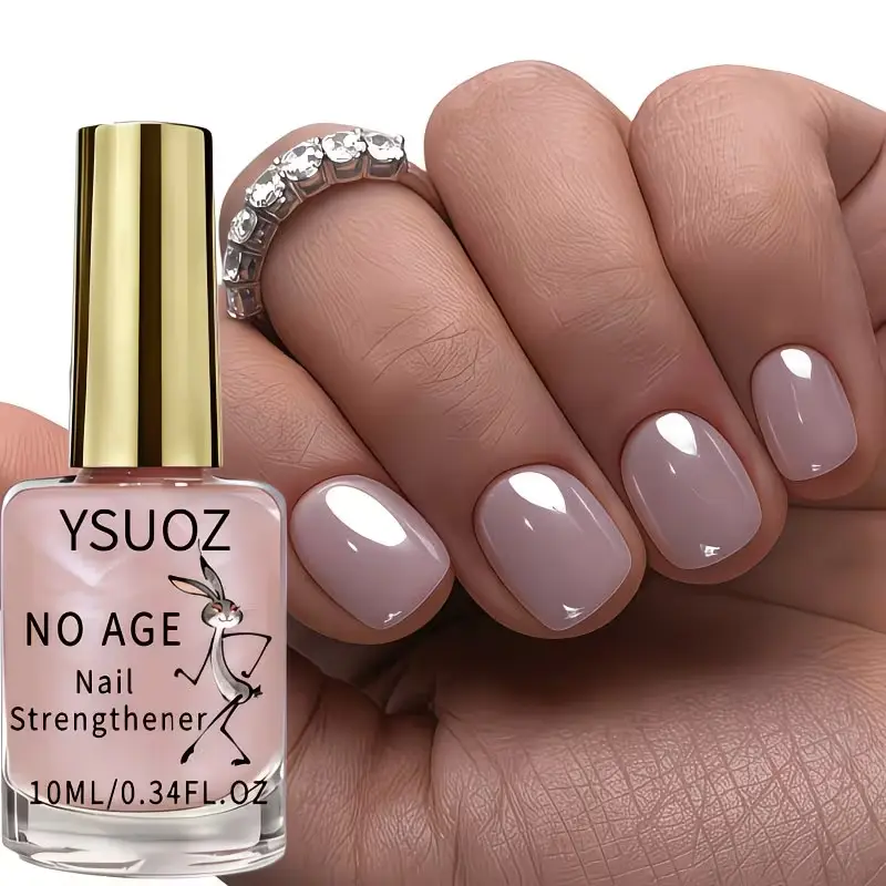 Strengthening Top Coat Nail Polish - Quick-Drying, High-Gloss Formula with a Pearlescent Sheen, Soft-Glow Nude Finish for Nail Care, Manicure