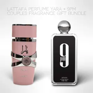 Lattafa Perfume Yara + 9PM by afnan 100ml (3.4 Fl oz) Long Lasting Perfume - Value Bundle - Couples Fragrance Gift Bundle